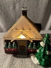 VILLAGE GREENHOUSE # 54020 DEPT 56 RETIRED SNOW VILLAGE POINSETTiA BLOOM VINTAGE picture