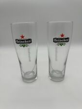 Set of 2 Heineken Pilsner Beer Glass Red Star Logo .25L 6.25