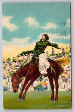 Vintage Tad Lucas on Hell Cat Rodeo Postcard by R.R. Doubleday picture