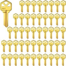 KW1 Brass Finish 5-Pin Key Blanks KW1 Uncut Blank Keys Pack of 50 Keys picture