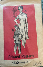 Vintage 1970's Anne Adams 4687 FRONT zip dress Sewing Pattern Women’s Sz 18.5 picture