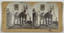 Antique 1898 Keystone Stereoview Card Comic 509 Bliss Disturbed B.L. Singley L7 picture