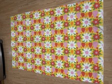 VTG Fieldcrest Perfection Floral 2 twin flat 2 cases Orange Yellow Daisy heart picture