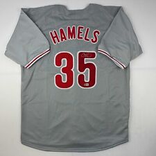 Autographed/Signed Cole Hamels Philadelphia Grey Baseball Jersey Beckett BAS COA picture