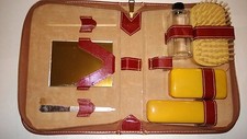 Old Vintage Men's Shaving Toiletries Grooming Travel Kit  USA picture