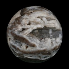 XL 70MM Polished Sphalerite Druzy And Crystal Quartz Vugs Sphere Mineral Stand picture