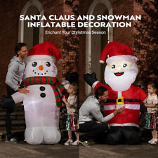 2in1 6FT Christmas Inflatable Santa & Snowman LED Lighted Blow-up Lawn Yard Deco picture