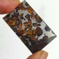 100% Natural Sericho Pallasite Meteorite Rectangle Perfect Slices Glass Surface picture