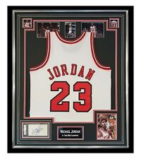Signed Michael Jordan Jersey - Framed Display - 6 Time NBA Champion PSA DNA +COA picture