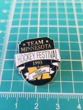 Vtg Team Minnesota Hockey Festival 1993 Gold Tone Lapel Pin picture