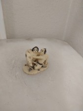 Vintage Japanese Art Carved Resin Erotic Couple Netsuke Figurine picture
