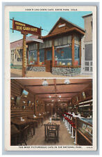 Cook's Log Cabin Cafe Multi View Estes Park CO Postcard Interior Colorado picture