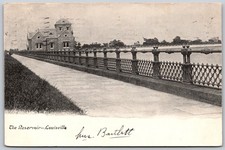 1906 The Reservoir Louisville Brick Building Fence ANTIQUE Postcard 5645 picture
