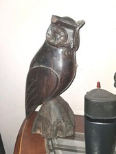 Vintage Hand Carved Wood Owl picture