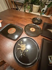 Lot of Vintage mid-century modern Couroc of Monterey serving trays picture