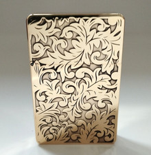 Zorro ZL8 Tang Grass Brass Lighter - Ultra-Thin Case & Heavy Duty Hinge picture