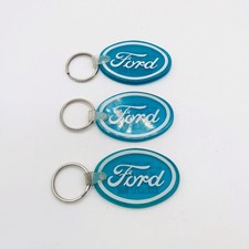 3 FORD Blue Rubber Key Chains DECKER FORD Clovis CA Advertisement  picture