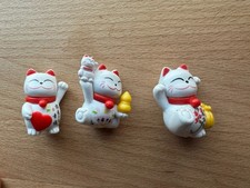 3-Piece Maneki Neko Cat Figurine Set, Mini Japanese Lucky picture