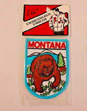 Embroidered Emblem Montana Patch Badge, Bear, Vintage Montana Travel Souvenir picture