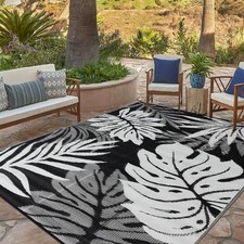 YONILE Outdoor Rug 5x8 ft Waterproof, Reversible Outdoor Plastic Straw Rug picture