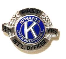 Kiwanis International Past Officer 45 Year 14K White Gold Lapel Screw Back Pin picture