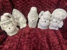 Vintage Benihana of Tokyo Ceramic Sake Pourers Lot of 5 Buddha Monk Figures picture
