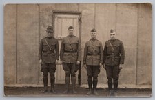 Rppc WW1 Military Soldiers Pose Unp Postcard picture