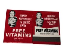 Vintage Johnny Weissmuller Promotional Matchbook Advertising Lot 2 Rare Tarzan  picture