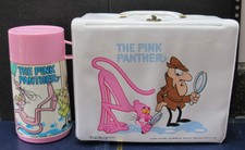 RARE Vintage 1980 THE PINK PANTHER Aladdin Vinyl Lunch Box With Thermos * MINT * picture