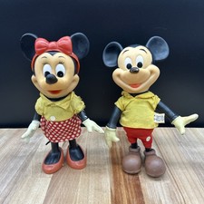 Vintage 1960's Set Minnie & Mickey Mouse Disney Figure Dakin Dolls picture