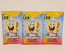 3x 2025 Topps Chrome SpongeBob 25th Anniversary Blaster Pack - NEW, Sealed picture