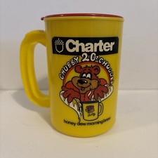 Vintage Hanna Barbera Chubby Chugger 20oz Mug Square Bear Double Sided Lid picture