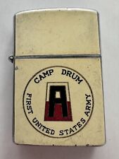 Camp Drum New York First United States Army Cream & Silver Lighter picture
