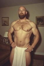 Male Muscle Beefcake Risque Bearded Model Vintage Style Portrait 4x6 picture