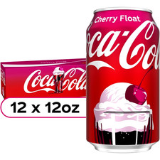 🥤 Coca-Cola Cherry Float Soda 12 Pack 12 fl oz Cans 🚚 picture