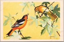 1947 National Wildlife Federation BIRD Postcard BULLOCK'S ORIOLE Artist-Signed picture