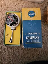60's Old Stock Taylor Naviagtor Compass 2957 Self Illuminated Original Box New picture