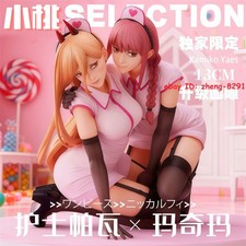 Chainsaw Man Power & Makima Nurse Ver. PVC Figure Set Statue Collectibles W/Base picture