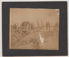 SONORA CALIFORNIA ~ MARIPOSA ROAD ~ BRIDGE #2 ~ PUTTING IN STEEL ~ 1904 picture