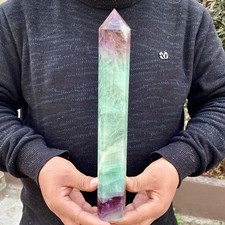 2.82LB Large natural color fluorite crystal column  energy repair picture