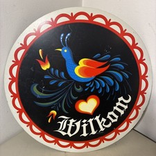 Wilcom Sign Vintage Welcome Dutch Large Round Folk Art Hex Sign Circular 24” BIG picture
