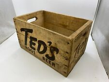 Ted's Root Beer Wooden Soda Crate 2 Dozen 12oz Moxie Co Boston Antique 1950s picture