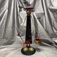 Pier 1 One VTG Witch “WITCHES BREW” Cauldron HALLOWEEN GLITTR RARE 17.5” *READ* picture
