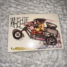 SILLY CYCLES sticker card #3 Donruss 1972 Odd Rods related WHEELIE picture