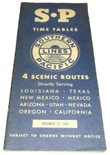 NOVEMBER 1942 SOUTHERN PACIFIC FOUR SCENIC ROUTES PUBLIC TIMETABLE picture