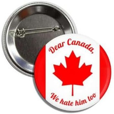 Dear Canada We Hate Him Too Political Protest Button Pin 2.25 Inches Anti-Trump picture
