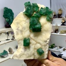 4.61LB Rare transparent GREEN cubic fluorite mineral crystal sample/China picture