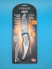 Camillus HEAT AUS-8 Drop Point Plain Edge Assisted Liner Lock Black/Gray Nylon picture