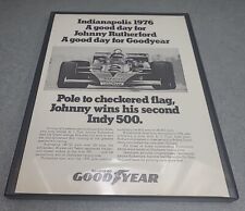 Goodyear Indianapolis 500 Johnny Rutherford 1976 Print Ad Framed 8.5x11  picture