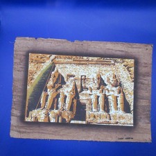 Great Temple of Abu Simbel Egyptian Moon Light Original Papyrus Signed Painting picture